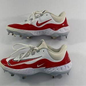 NIKE Alpha Huarache React Elite 4 Baseball Cleats Red White FD2745-105 Men’s 9